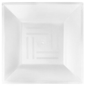 KARE 21 CM PARLAK BEYAZ TABAK KRİSTAL MİKA 6 ADET