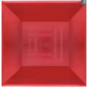 KARE 21 CM PARLAK KIRMIZI TABAK KRİSTAL MİKA 6 ADET