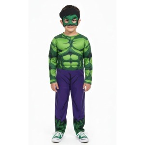 Hulk kostümü kaslı  çocuk kostümü maskeli Kaslı 9/10 yaş