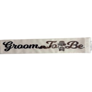 Groom To Be Yazılı Beyaz Üstüne Gümüş Yaldızlı Kuşak 150 Cm Bekarlığa Veda Partisi Konsepti Süsleme