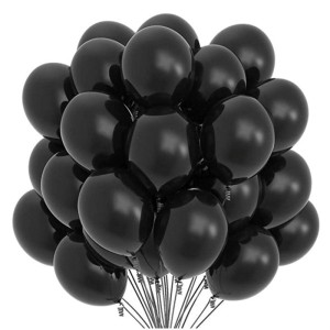 Siyah Baskısız Lateks Balon - 100 Adet