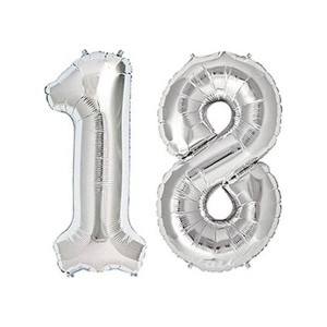 18 Yas Gümüş Folyo Balon 40cm