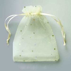 10 Adet Orta Boy Tül Kese 12x16 cm Krem