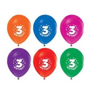 10 Adet Karisik Renkli 3 Yas Balon