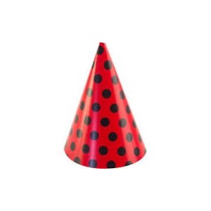 Siyah Puantiyeli Kırmızı 6lı Şapka