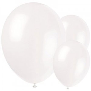 10 adet Metallik Beyaz Balon