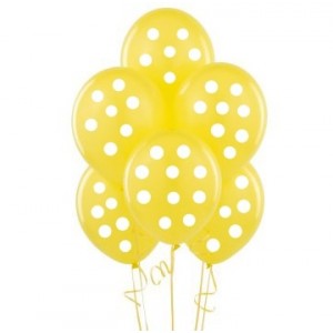 Sarı-Beyaz Puanlı 10 lu Latex Balon