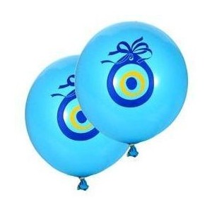 Açık Mavi Nazar Boncuğu 10lu Latex Balon